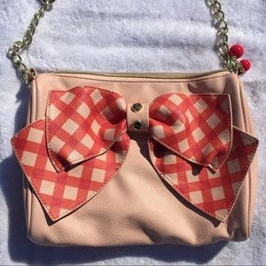 Betsy Johnson Pink Bow Cross-body Hand Bag